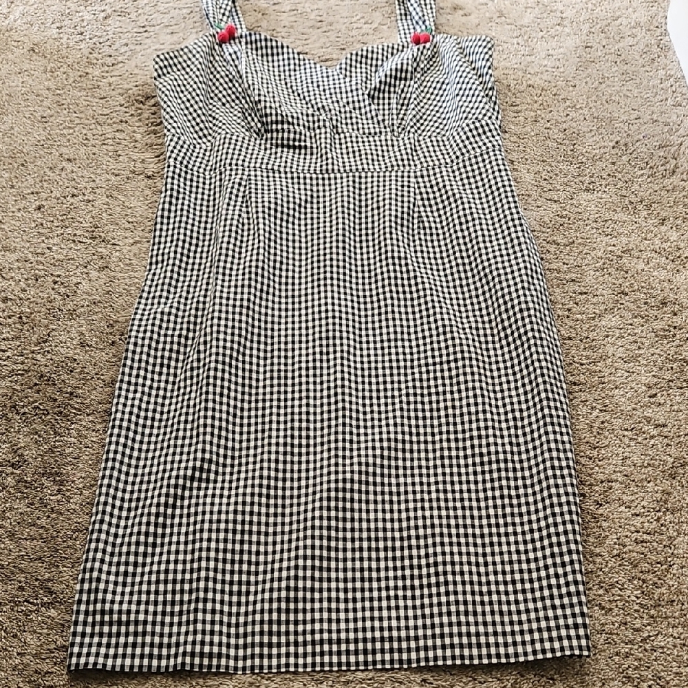 Stop Staring Black and White Gingham Mini Dress